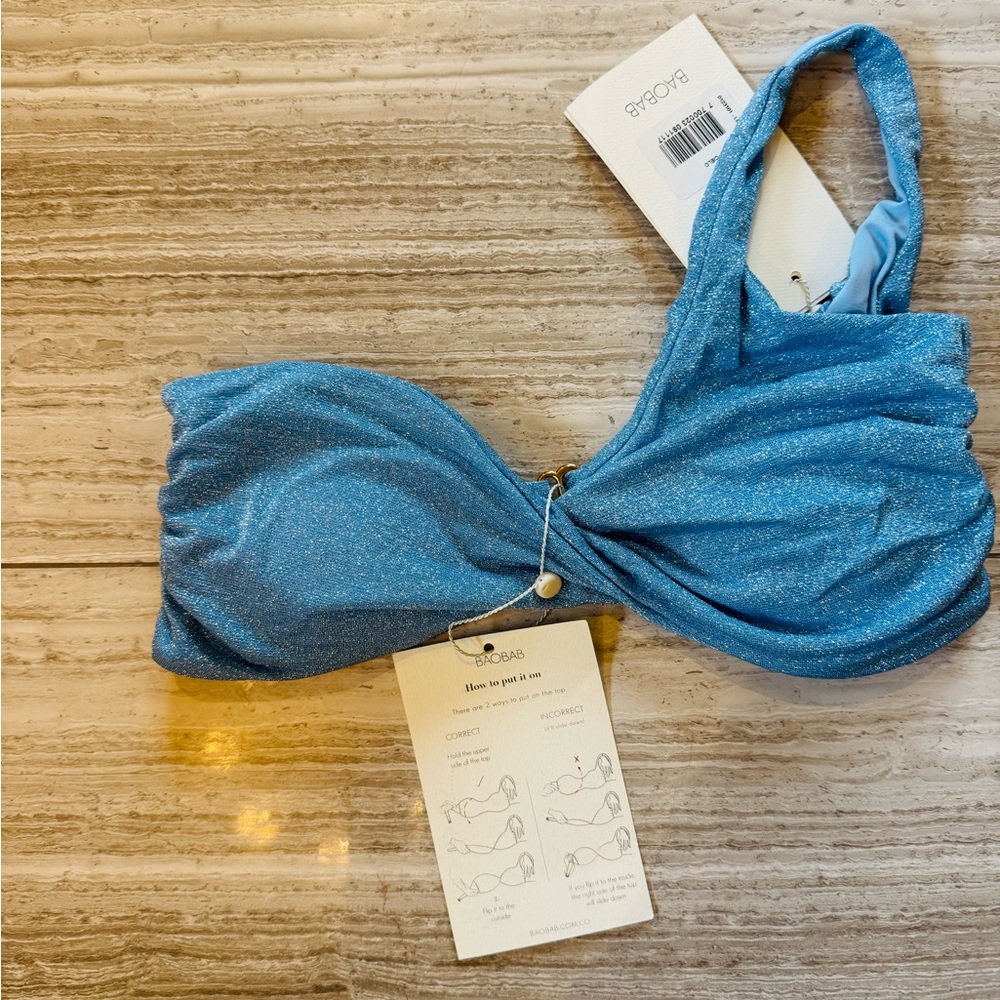 Baobab Collection Blue Shimmer bikini top NWT